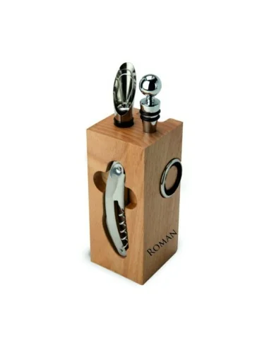 Image of Wein Accessoires-Set Holz - Wein & Spirituosen