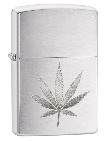 Zippo-Feuerzeug Chrome Brush Leaf - mit gratis Gravur